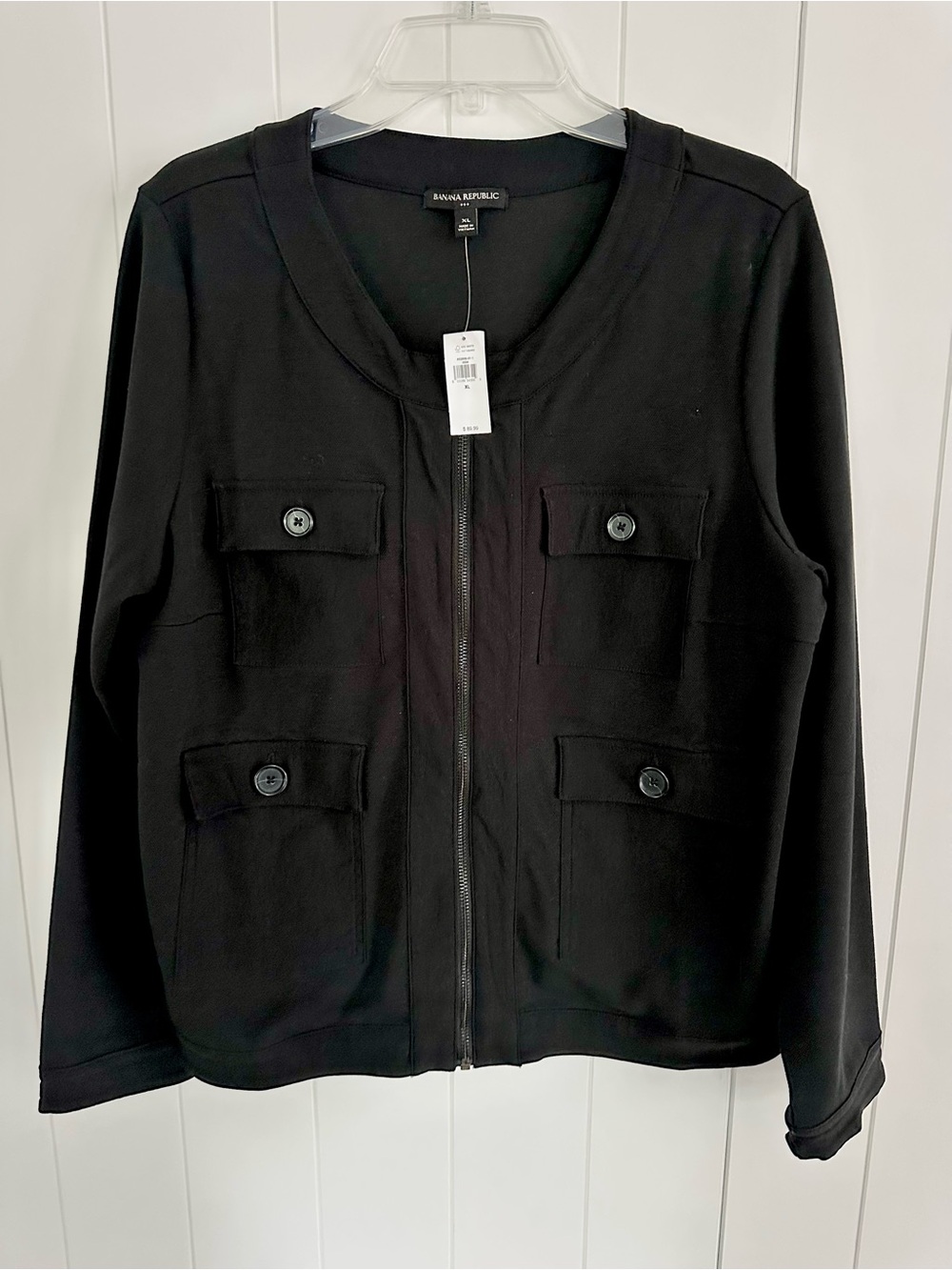 NWT Banana Republic Black Knit Utility Jacket